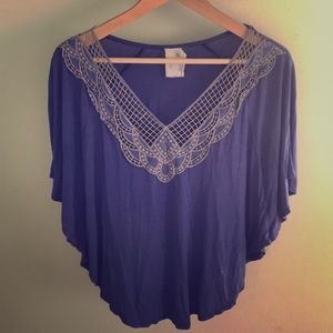 Embroidered v neck